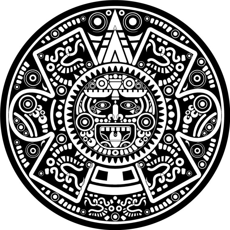 Aztec Piedra Del Sol 3 Inch Round Vinyl Sticker Mexico Laptop Car Ipad