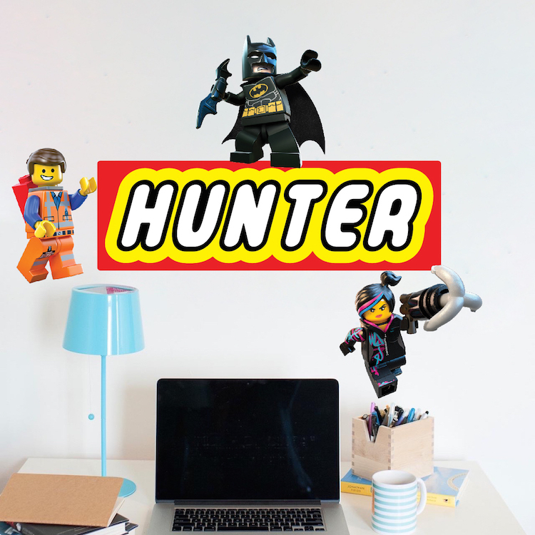 Custom Lego Font Wall Decal Kids Movie Wall Mural Personal Lego Toy Name, e01