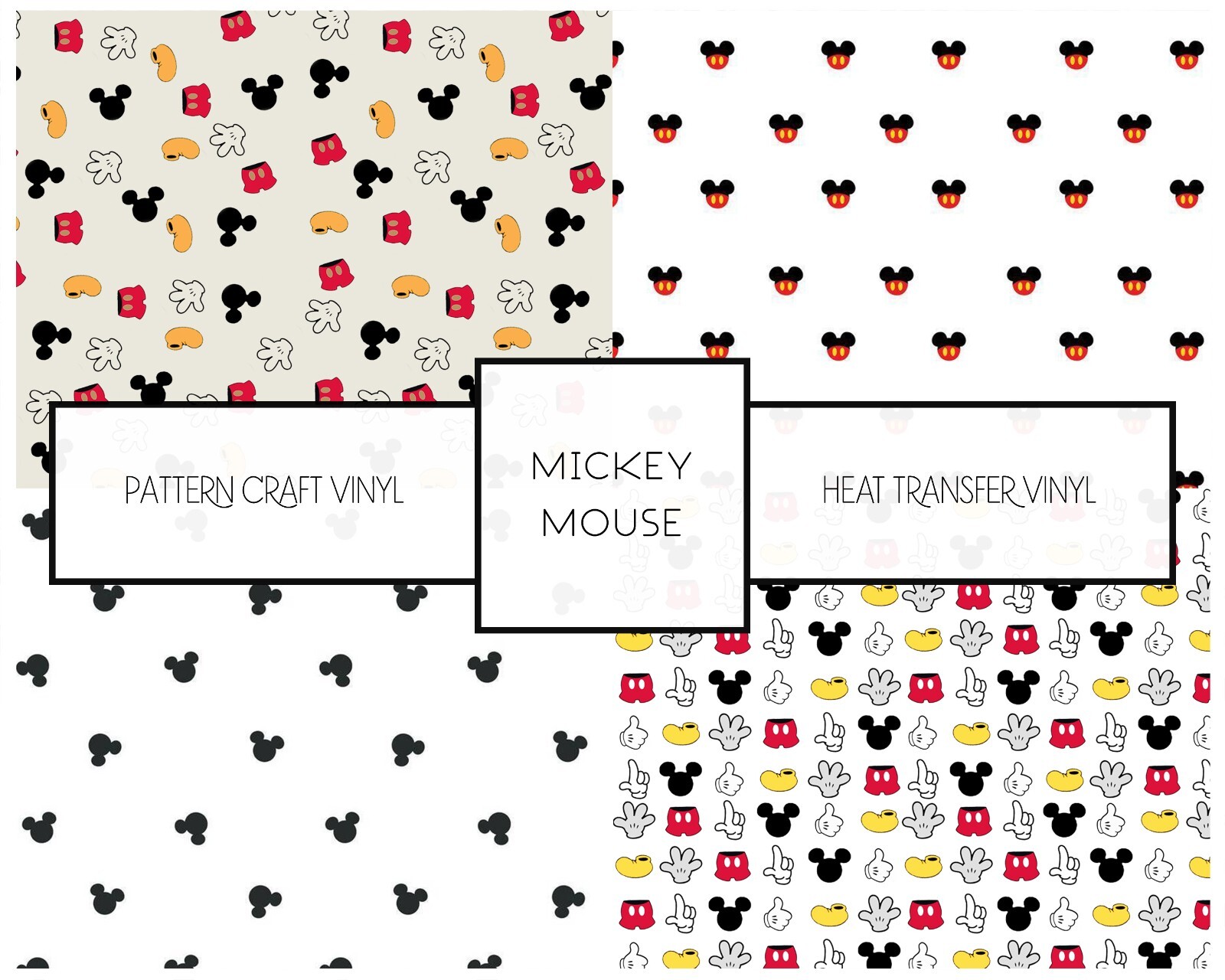 Mickey Mouse HTV, Oracal 651 Permanent Vinyl | FREE SHIPPING