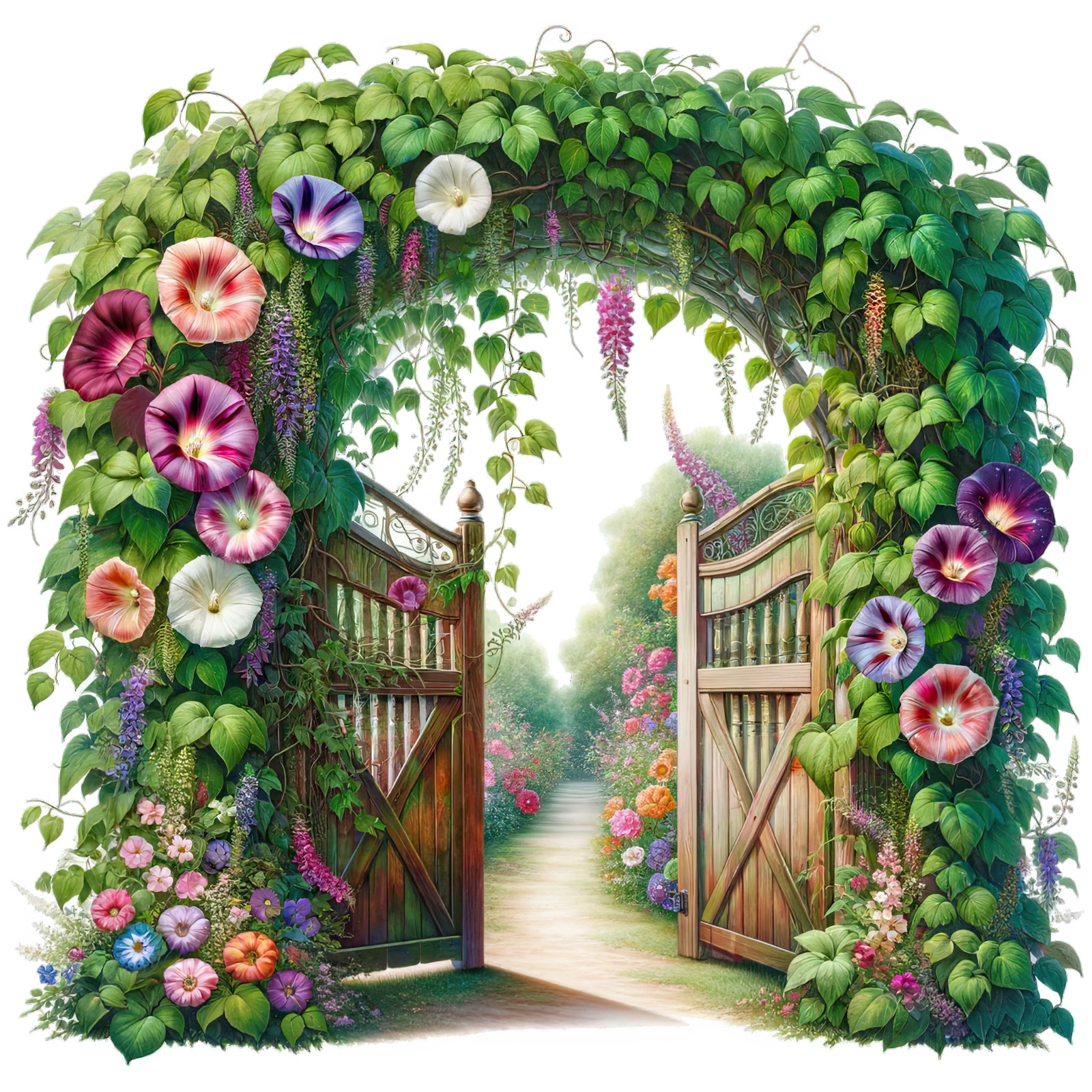 Wall decal sticker garden 18 x 18 cm large