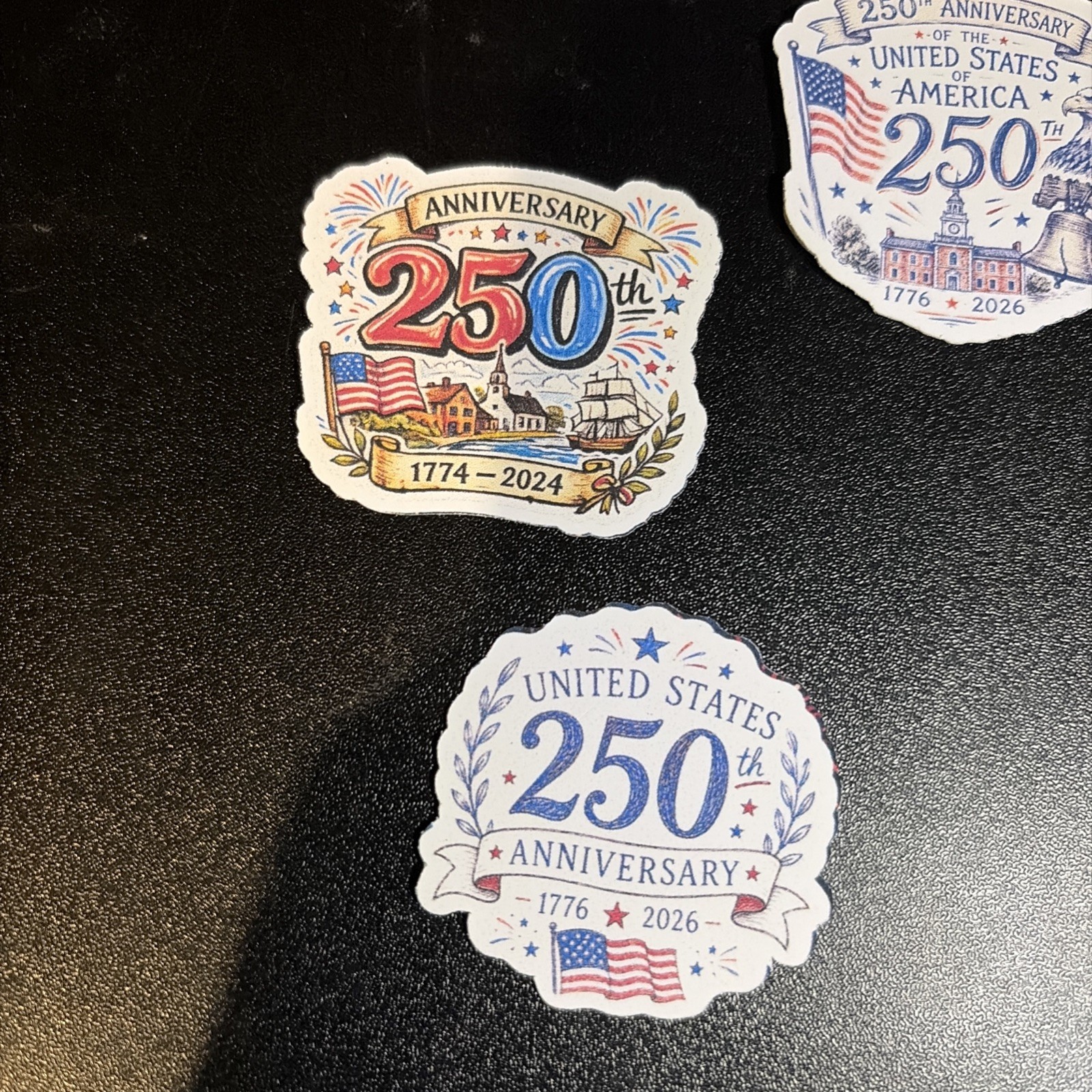 6 Vinyl Stickers United States 250th Anniversary 1.7”