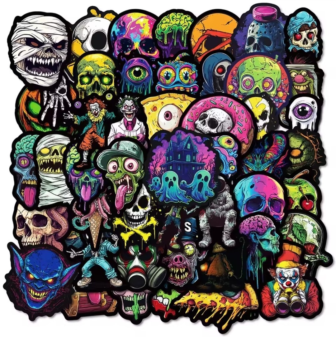 10 pc Cool Horror Sticker Set Collectible Stickers ST14