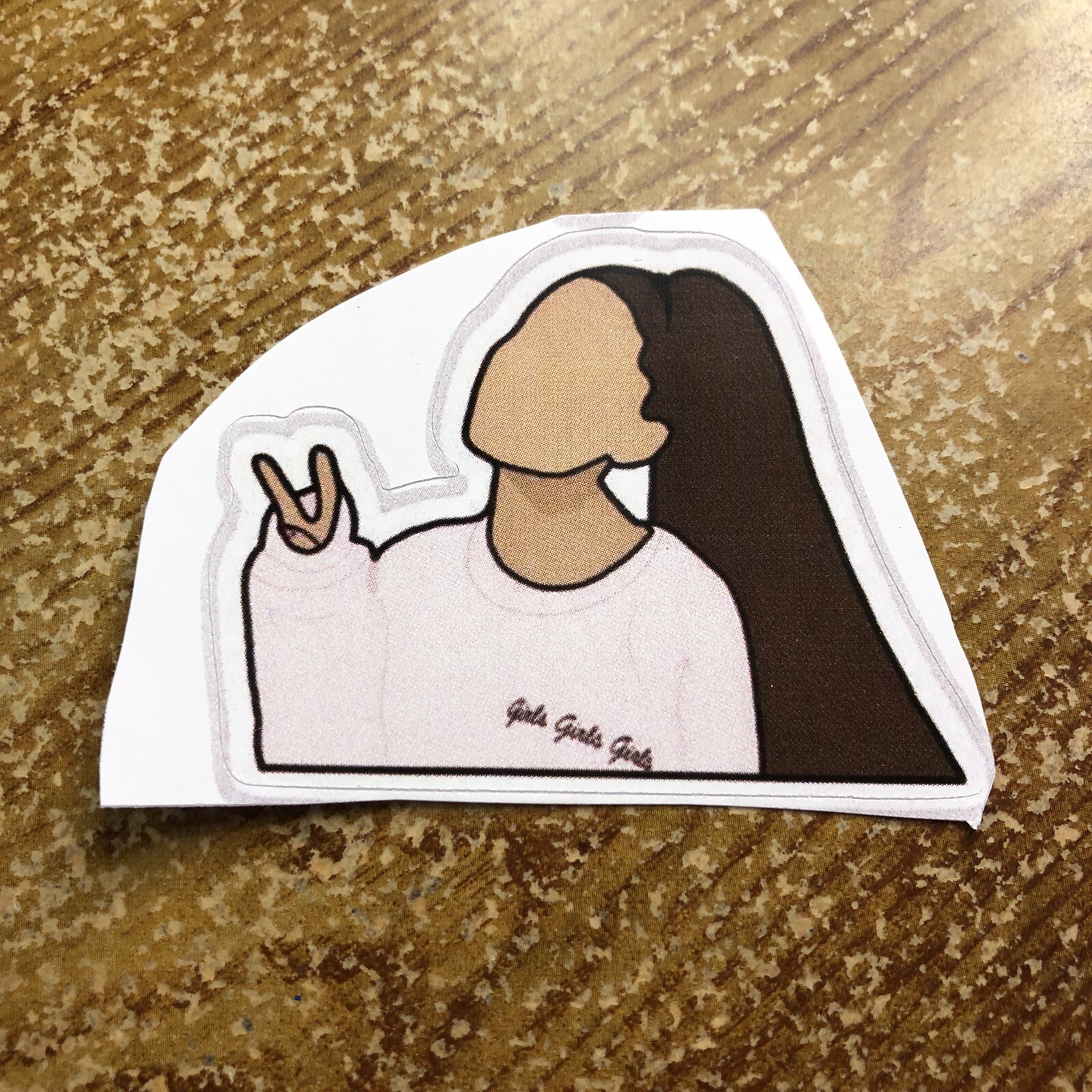 Homemade Ariana Grande Ponytail Peace Sign Sticker – 2 1/2" x 2"