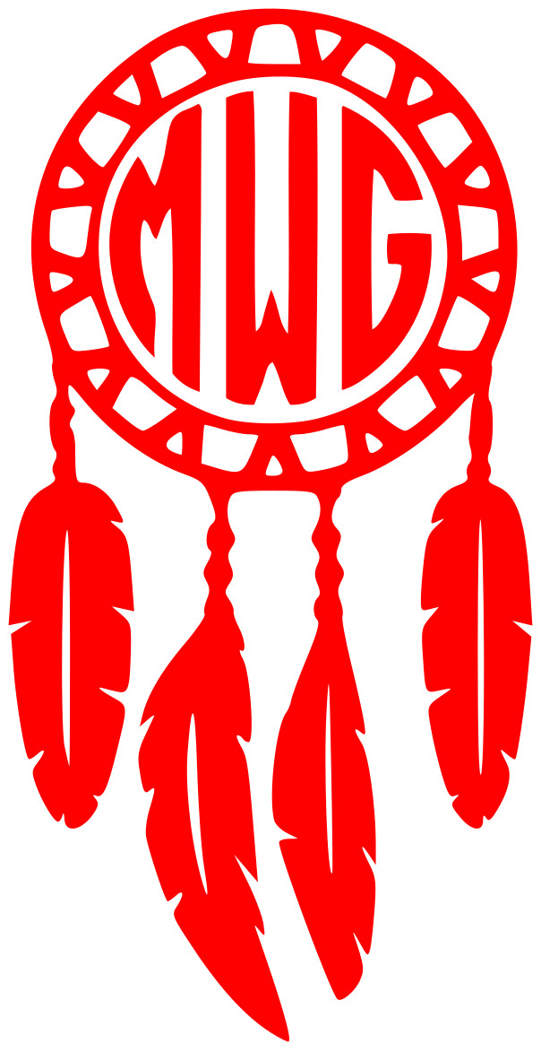 DREAMCATCHER 12" MONOGRAM CAR LAPTOP WINDOW VINYL DECAL PERSONALIZED COLORS
