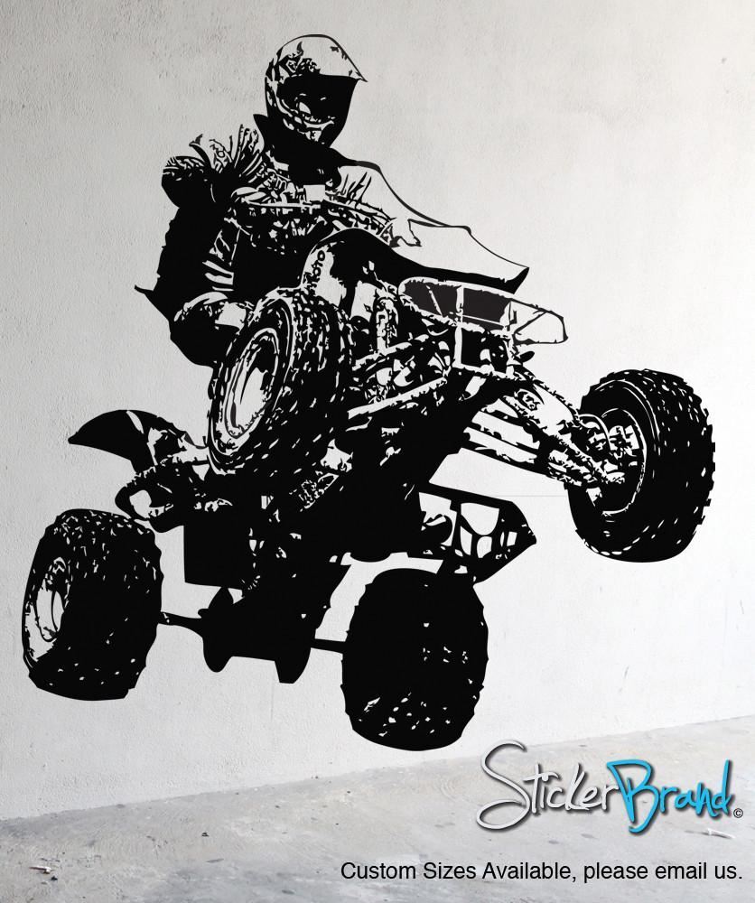 Quad Bike Motocross Vinyl Wall Decal Sticker. #JH242