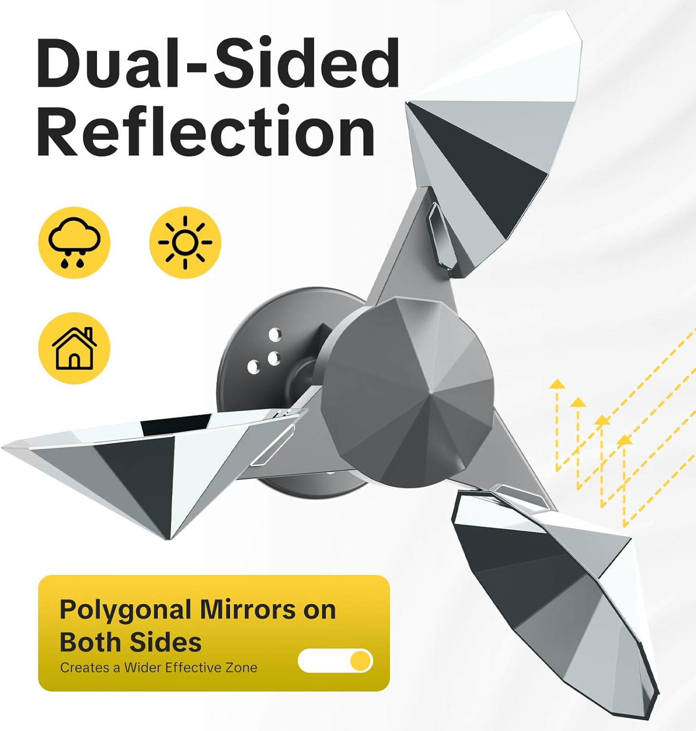 2 PCS Bird Scare Reflective Device, Bird Reflector with Plastic Base for Outside