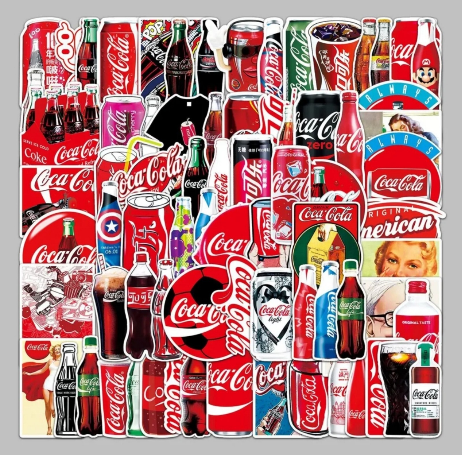 10 PCS Vintage & Modern Soda Can Bottle Signs Stickers BRAND NEW