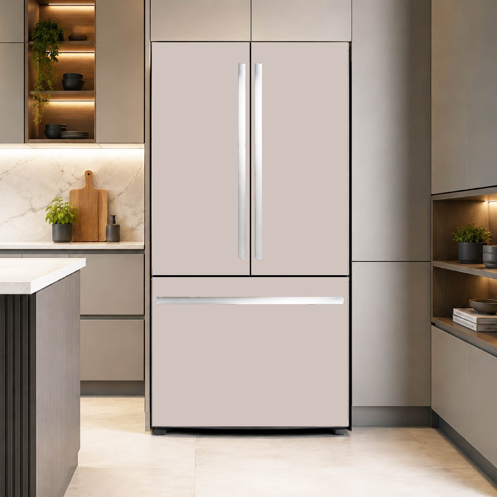 Angora Refrigerator Vinyl Wrap – Peel and Stick Kitchen Upgrade