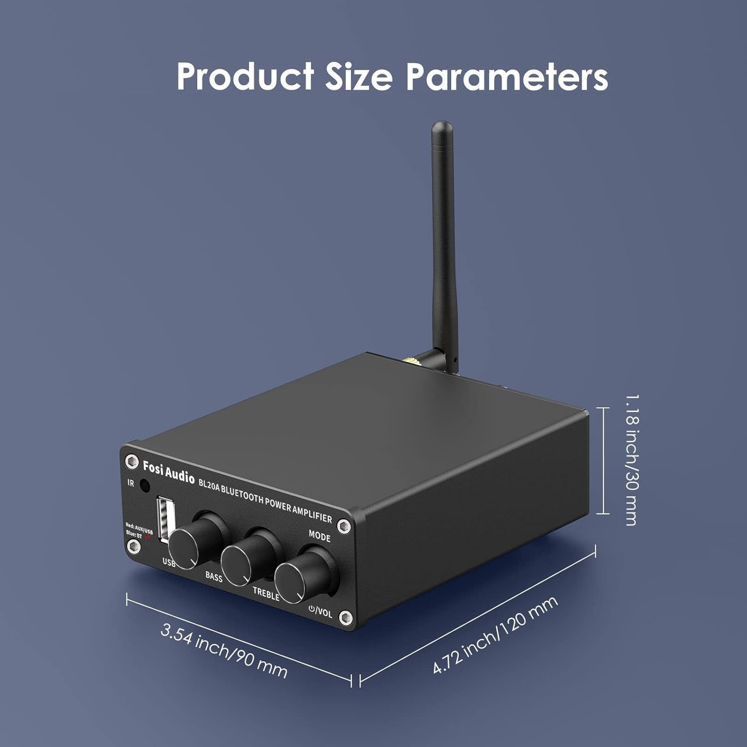 BL20A Bluetooth 5.0 Home Audio Stereo Amplifier Remote Control 200W