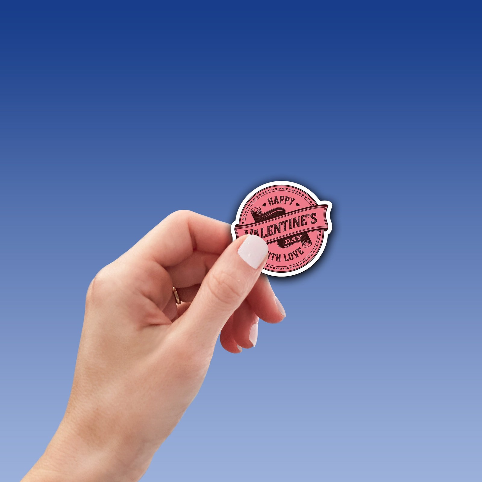 Happy Valentine’s Day With Love Vinyl Sticker