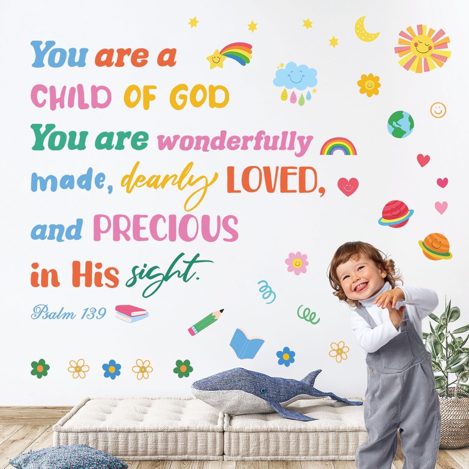 DS6-8085 Bible Quote Wall Stickers Decals Inspirational Christian Vinyl Home …