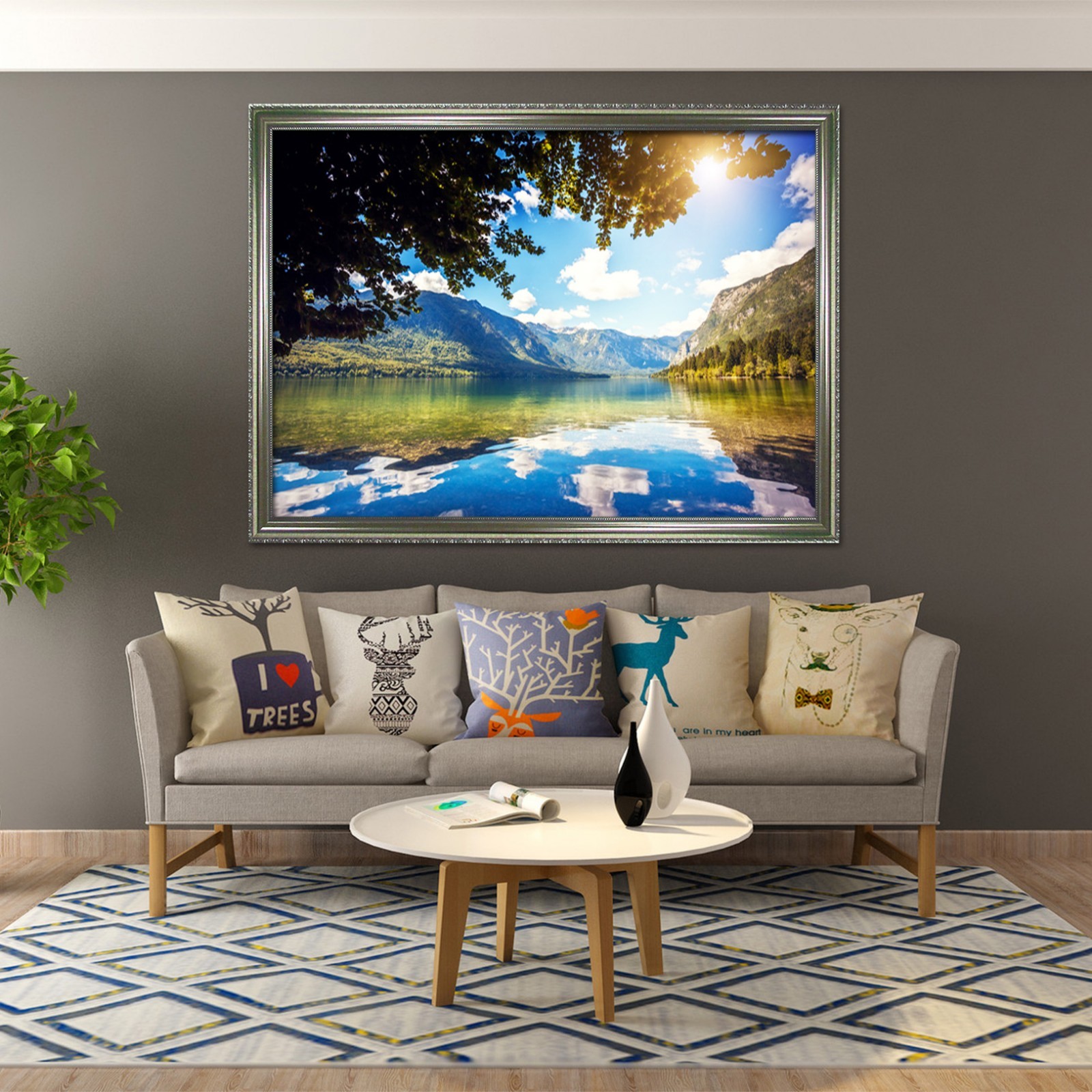 3D Sun River 52 Framed Poster Home Decor Print Painting Art AJ WALLPAPER