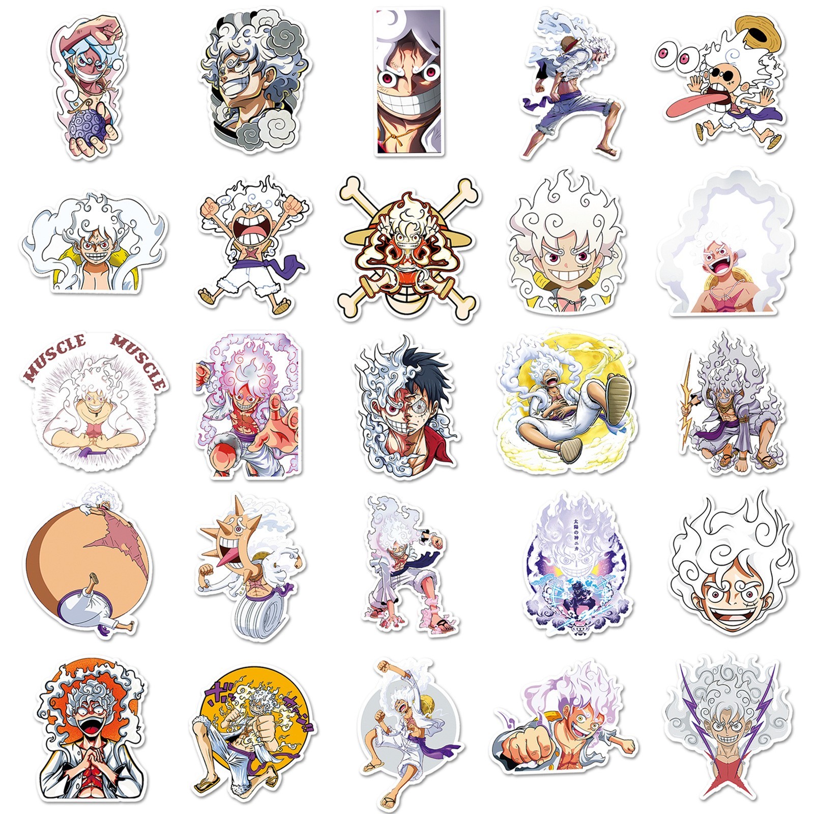 50 Anime Luffy One-Pcs Decals Popular Classic Anime Stickers Cartoon Waterproof