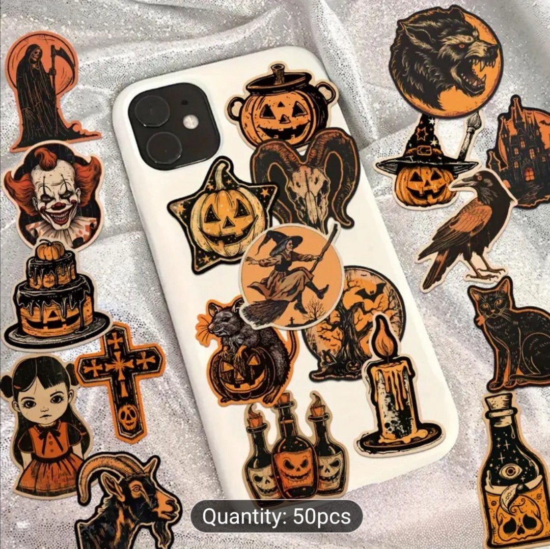 10 PCS Halloween Gothic Retro Vintage Spooky Scary Season Stickers BRAND NEW