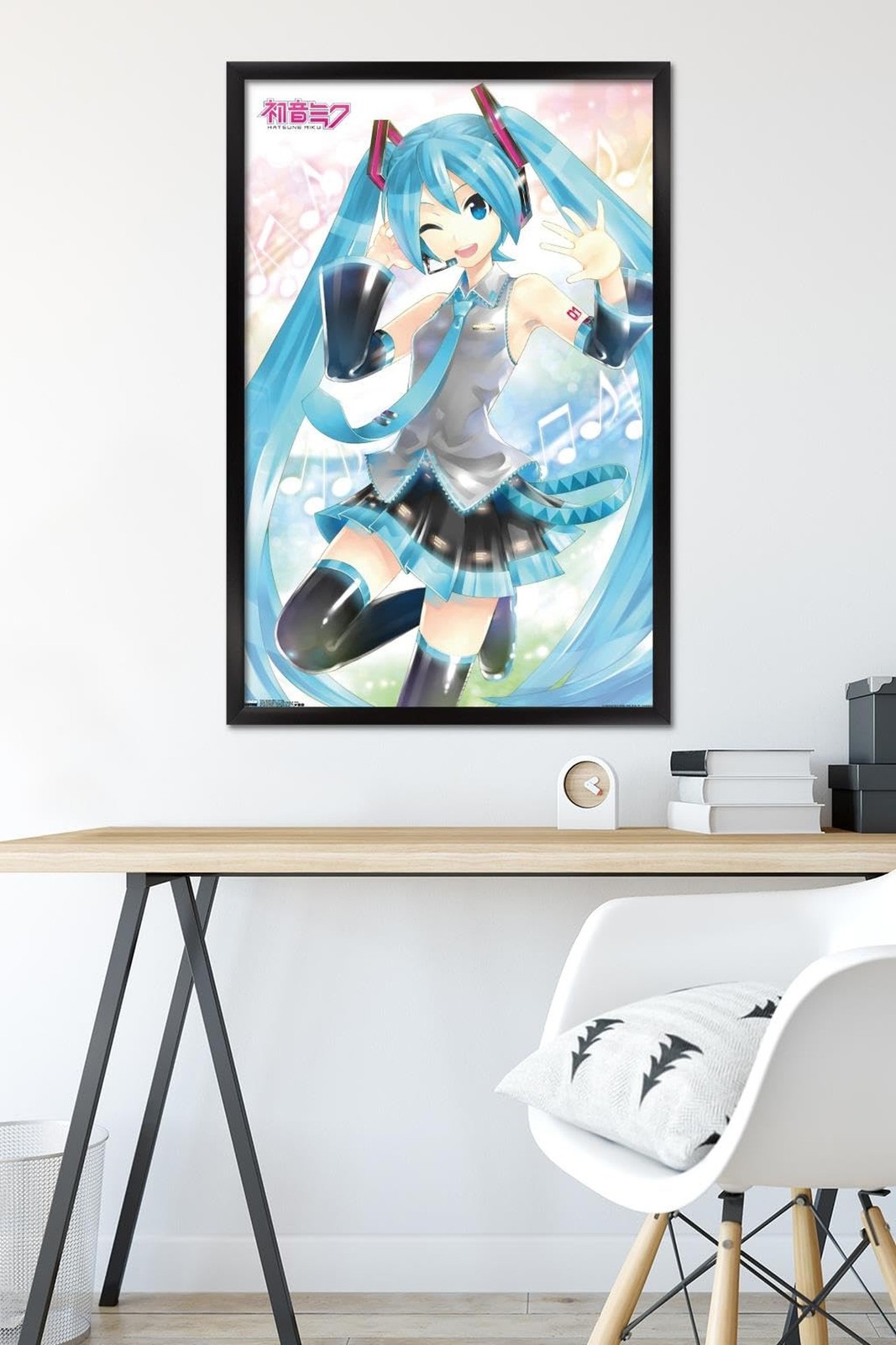 Trends International Hatsune Miku – Waving Wall Poster, 22.375" x 34", Black …