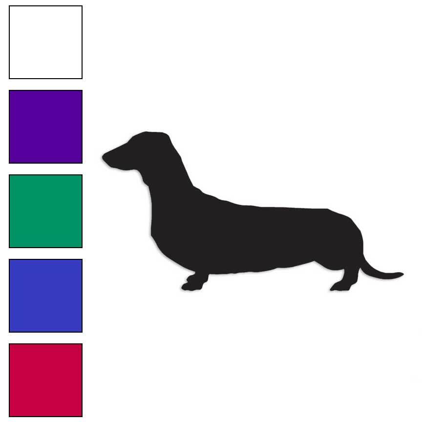Dachshund Dog Silhouette, Vinyl Decal Sticker, Multiple Colors & Sizes #1942