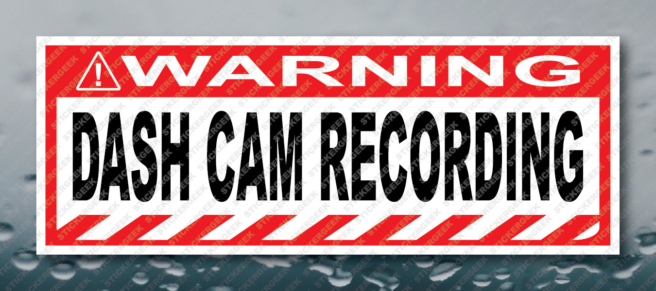 Warning Bumper Sticker DASH CAM RECORDING Prank Gag Joke Decal
