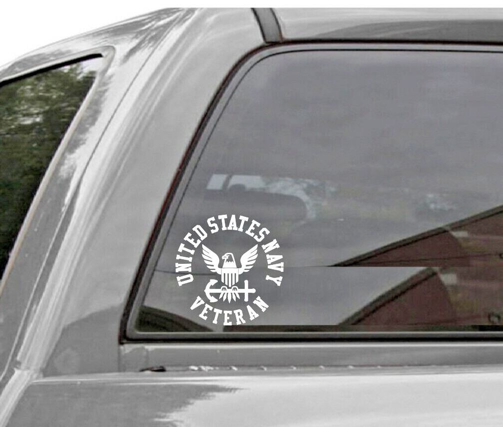 UNITED STATES NAVY – VETERAN Vinyl Window Decal U.S. NAVY