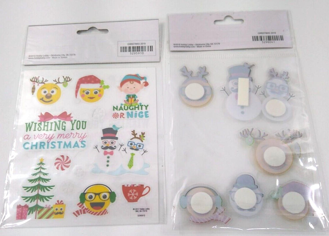 Paper Crafts Christmas Emoji Stickers 31pc Hobby Lobby Planner Scrapbook Gift