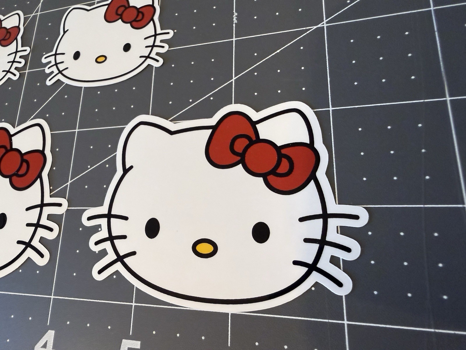 Hello Kitty Stickers White 4 sticker lot. 3”+ 2”