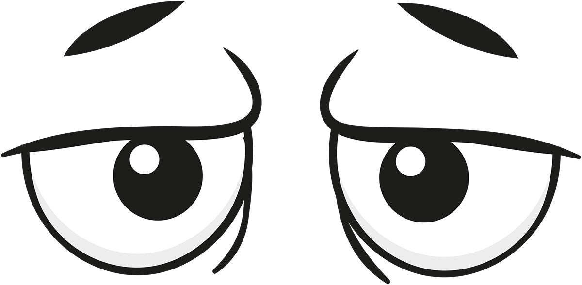 Googly Eyes Grumpy Vinyl Decal 6 inches wide