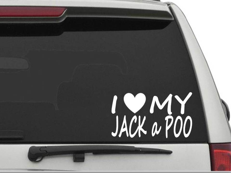 I LOVE MY JACK A POO Sticker Decal FREE SHIPPING HEART Car Truck CW1791