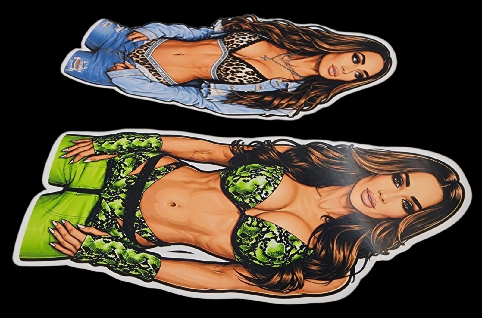 Female Wrestler 2 pack Waterproof Car Decal Laptop Vinyl Sticker Large