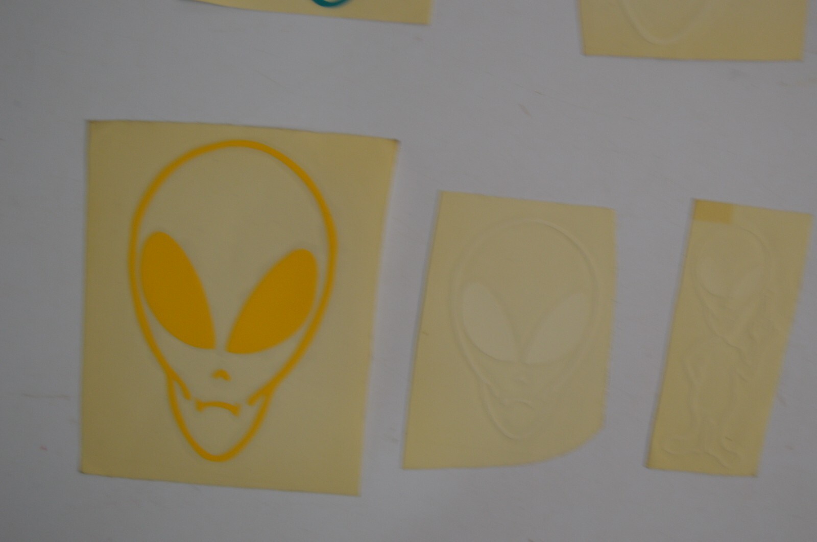 12 Vintage Alien Vinyl Decal Stickers Lot 1990's Space Carnival Collectibles