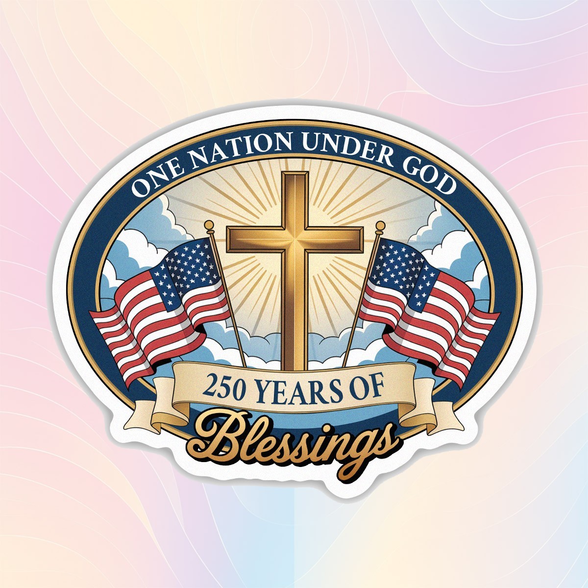 America Birthday 250th Anniversary Decal The Independence of USA Sticker Size 3"