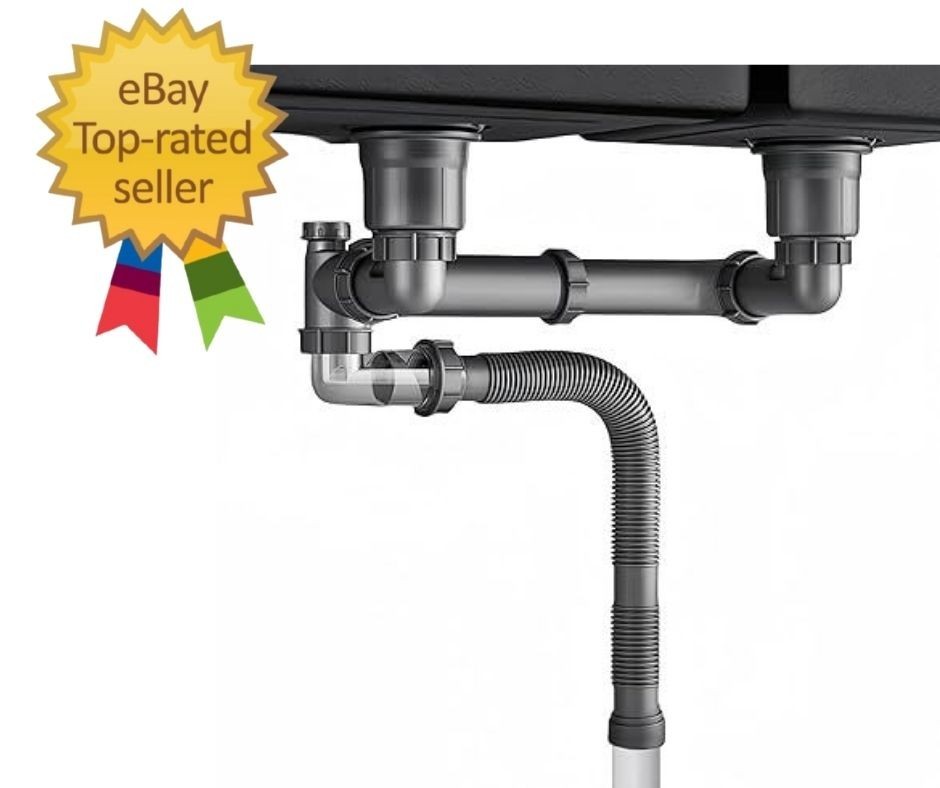 Expandable Flexible 1 1/2" or 1 1/4" Pipe kit for Double Kitchen Sink, All-In…