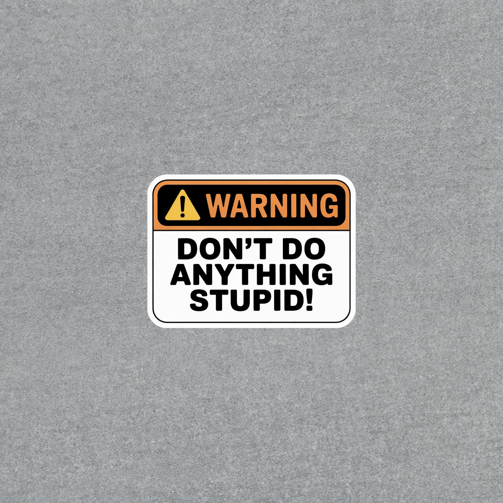 Funny Warning Sticker – Don't Do Anything Stupid Humor Decal #6713