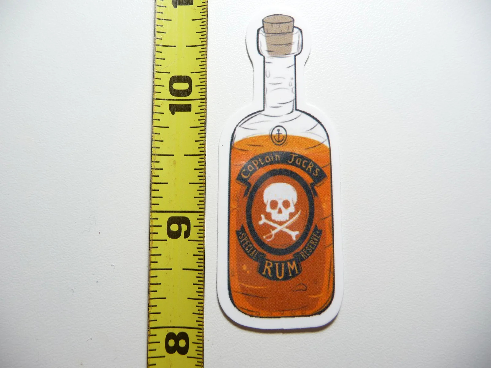 CAPTAIN JACK'S RUM BOTTLE SMALL STICKER DECAL BAR DECORATION ALCOHOL FUN PARTY