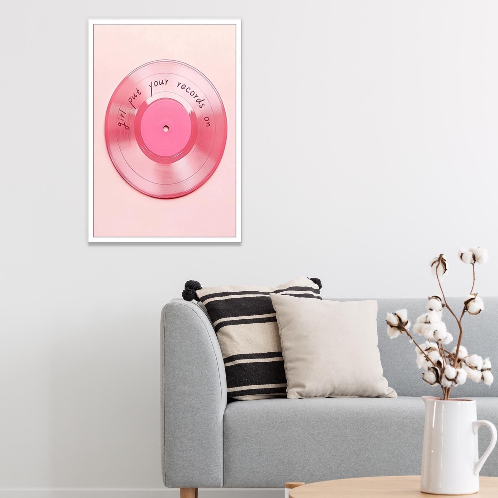 LRCYBMN Vintage Light Pink Vinyl Record Wall Art Poster Retro Maximalist Ecle…