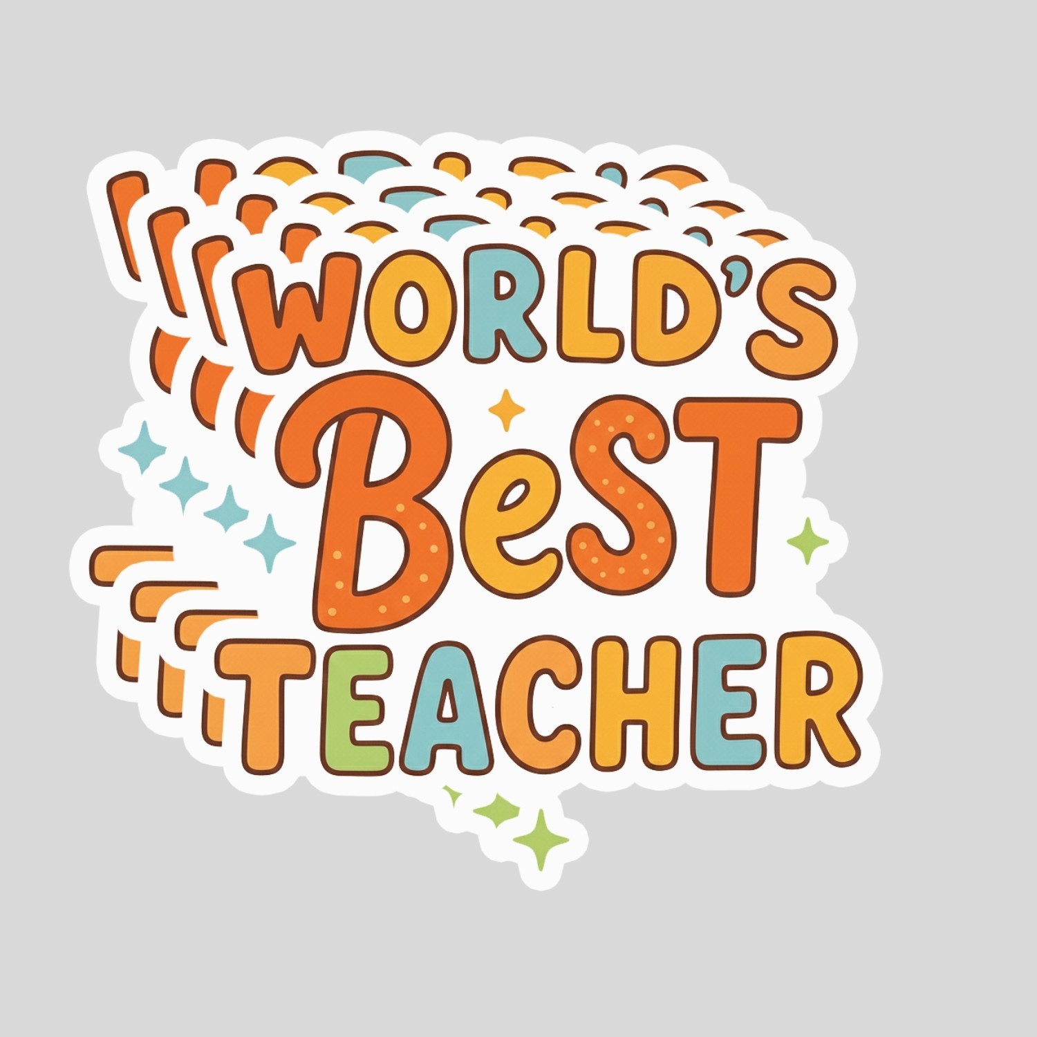 4Pcs World’s Best Teacher Stickers – Cute Teacher Appreciation Vinyl Decals