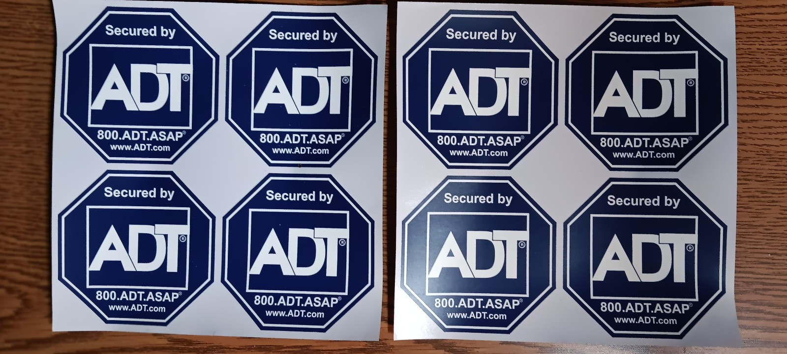 ADT Security Window Decals, Double Sided, Self-Adhesive, QTY 8 FREE SHIPPING