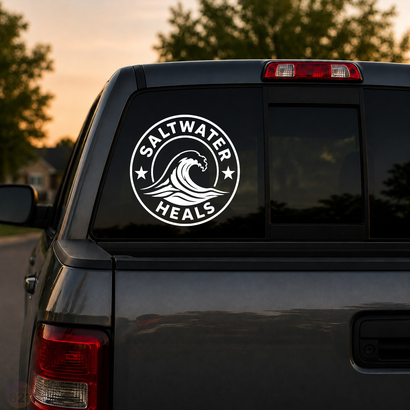 Saltwater Heals Logo Salt Life Vinyl Decal Sticker – watersports boating surfing