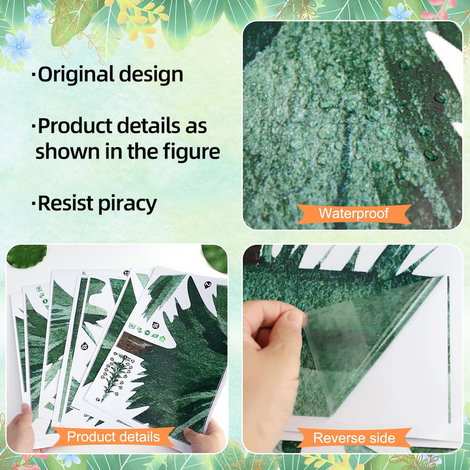 24×70.9 inch Large Pine Tree Wall Decals Removable Peel & Stick Forest Tree W…