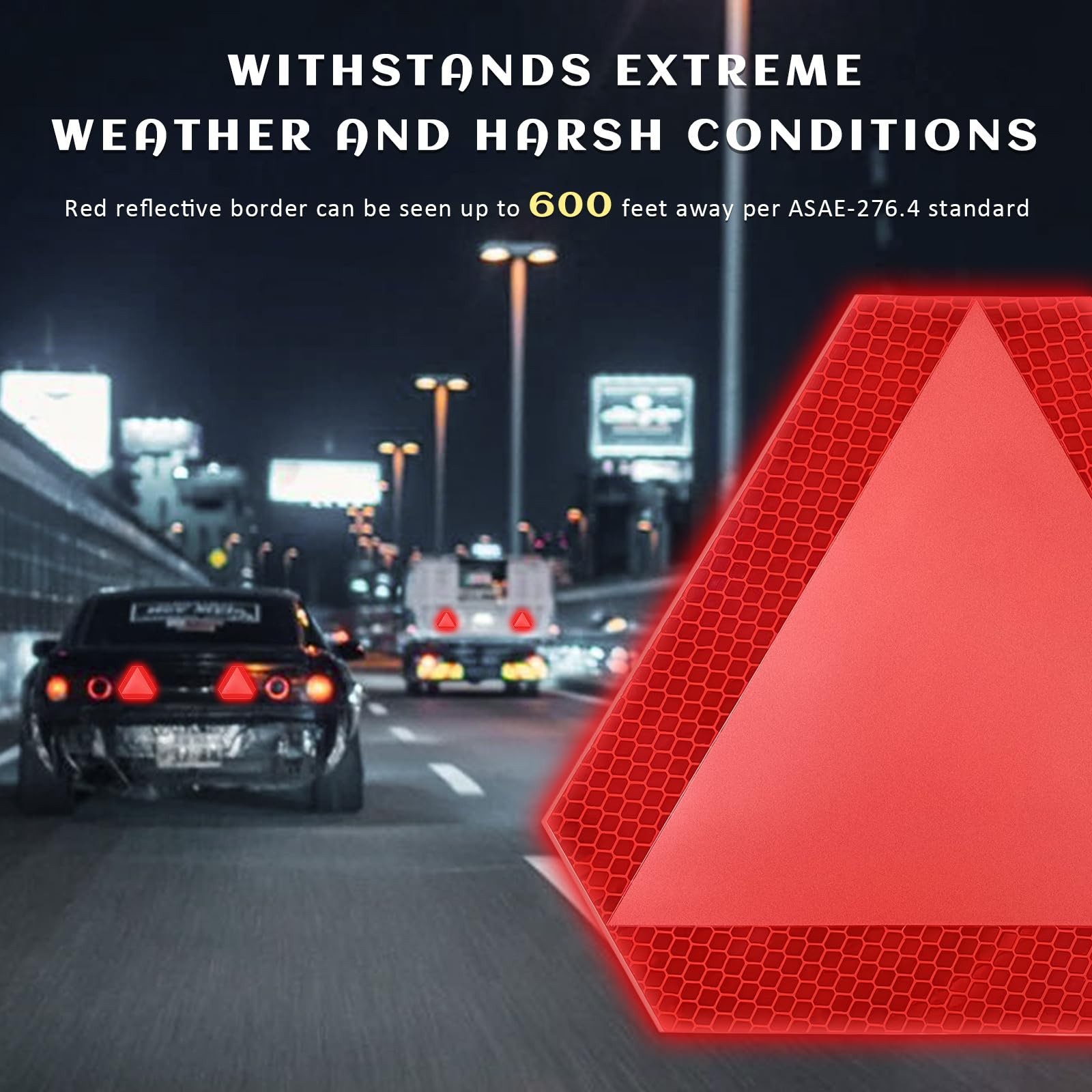 2 Pcs Slow Moving Vehicle Triangle Signs 7×8 Inch for Golf Card Outdoor Use