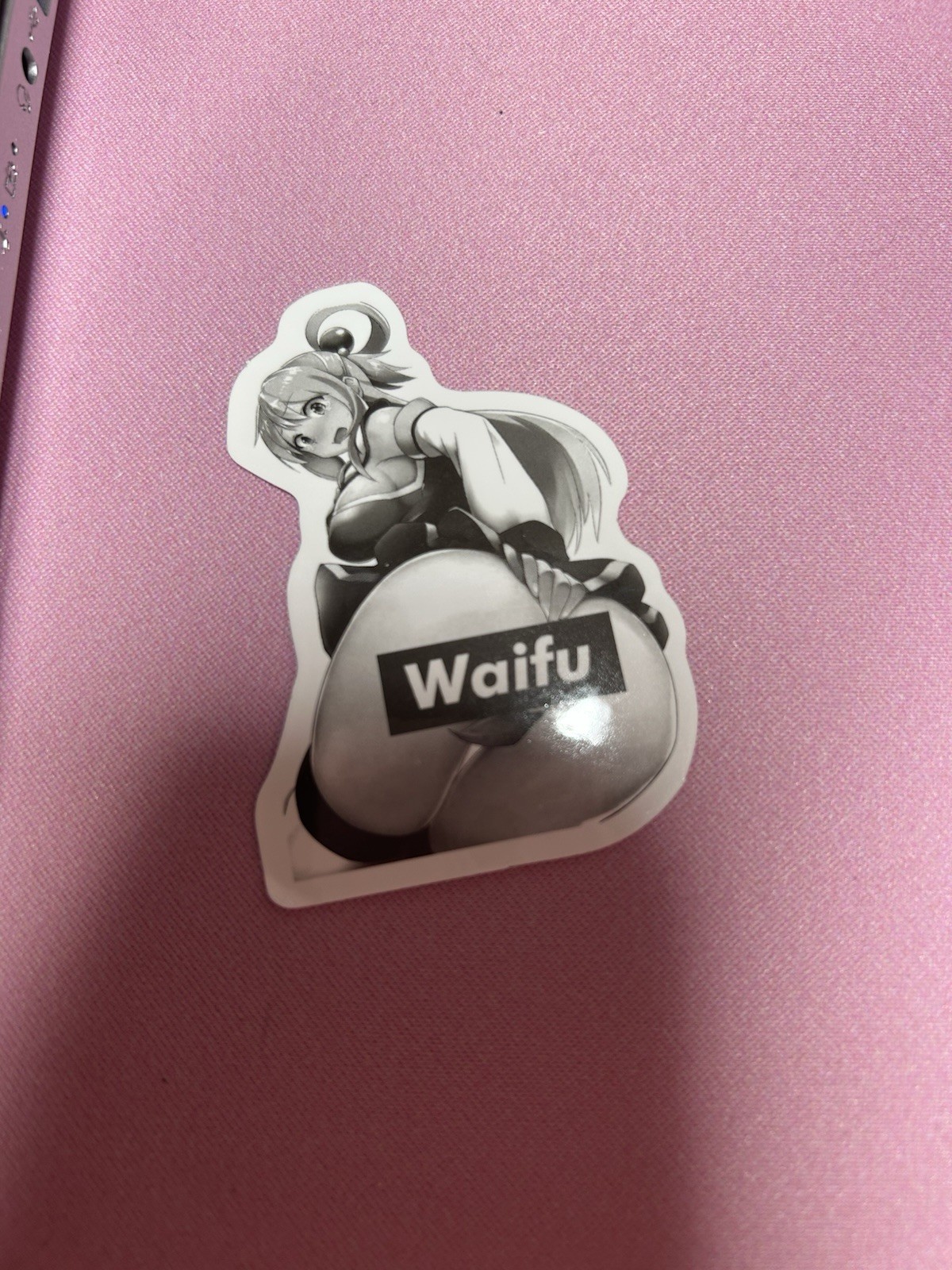 black and white waifu lewd sexy sticker #17