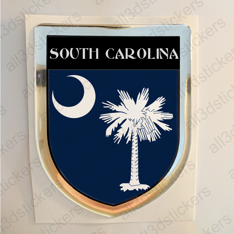 South Carolina USA Sticker Seal Resin Domed Flag United States Stickers 3D