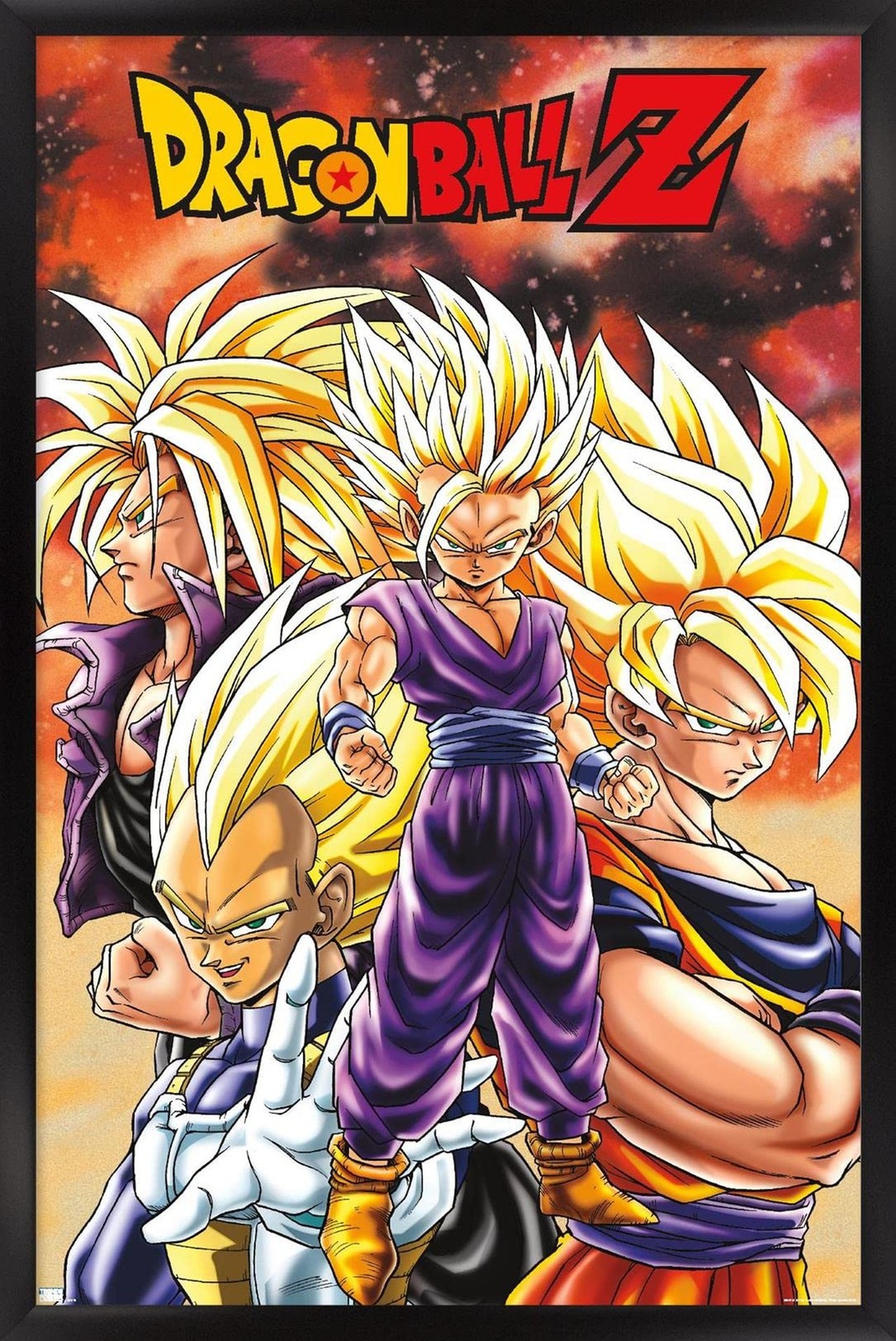 Trends International Dragon Ball Z – Saiyans Wall Poster, 22.375" x 34", Blac…
