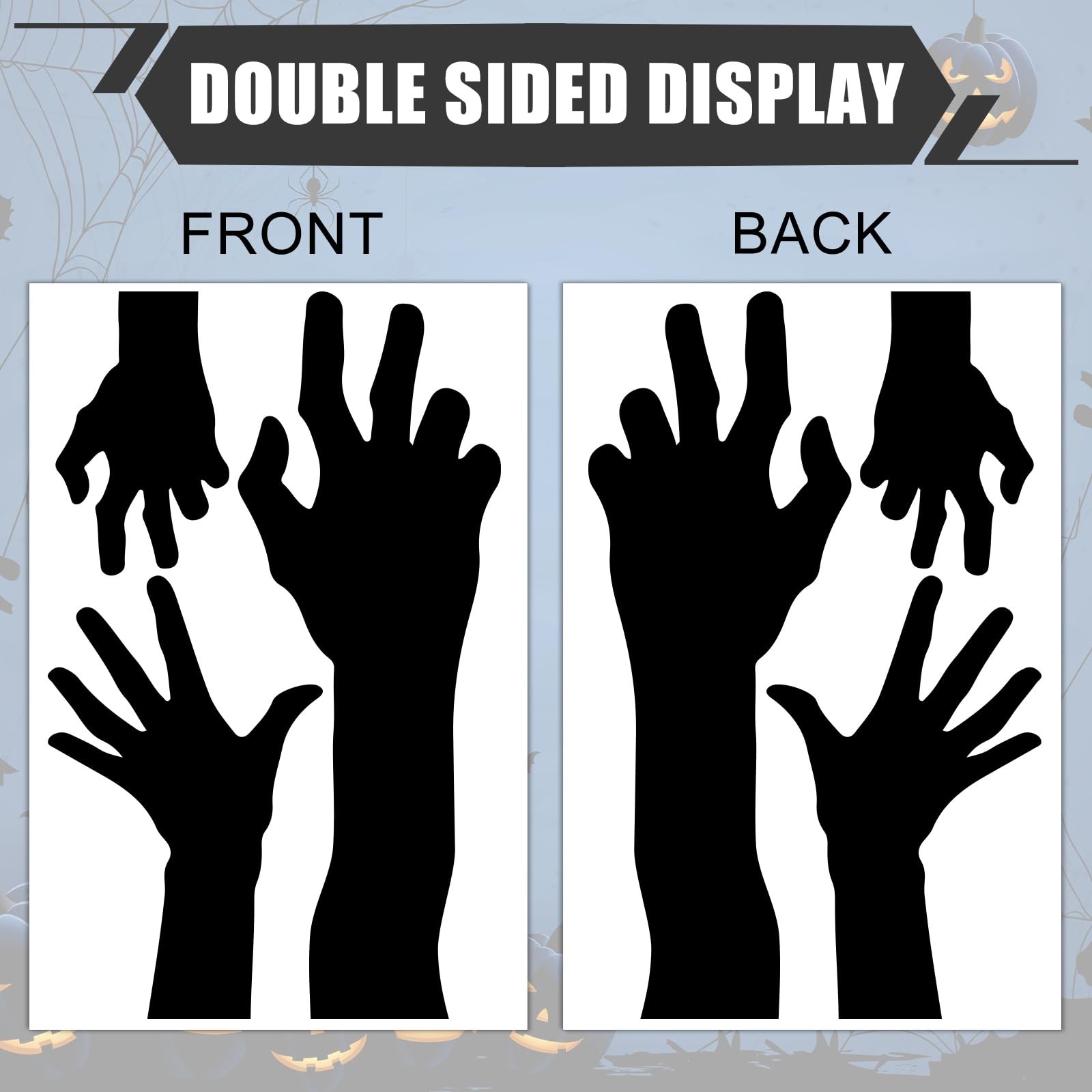 JarThenaAMCS Halloween Window Clings Black Zombie 7.9 x 11.8 inch,