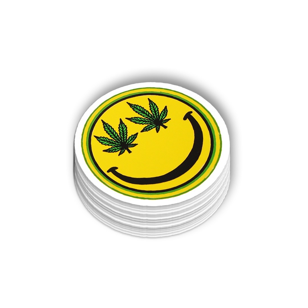 Pot Leaf Smiley Face Vinyl Sticker: Marijuana Life Decal – Smoke Life Fo Sho