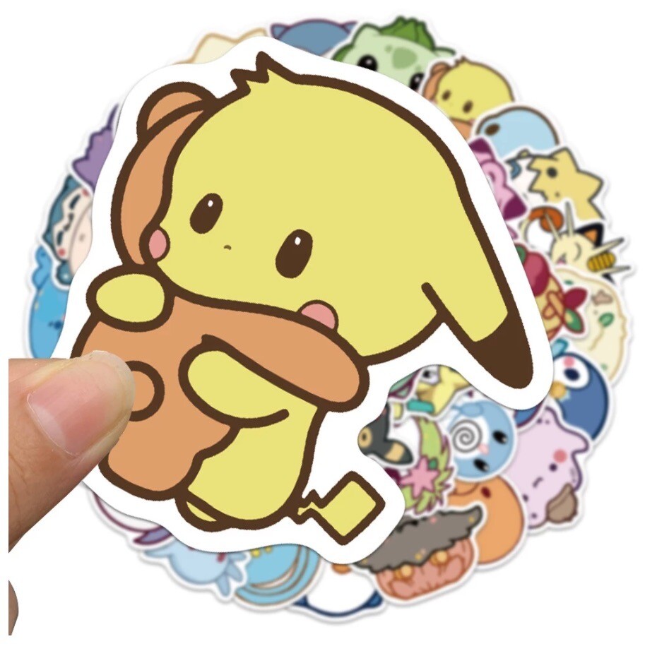 Pokemon Cute Kawaii Chibi Laptop Waterproof Stickers |50 Stickers|