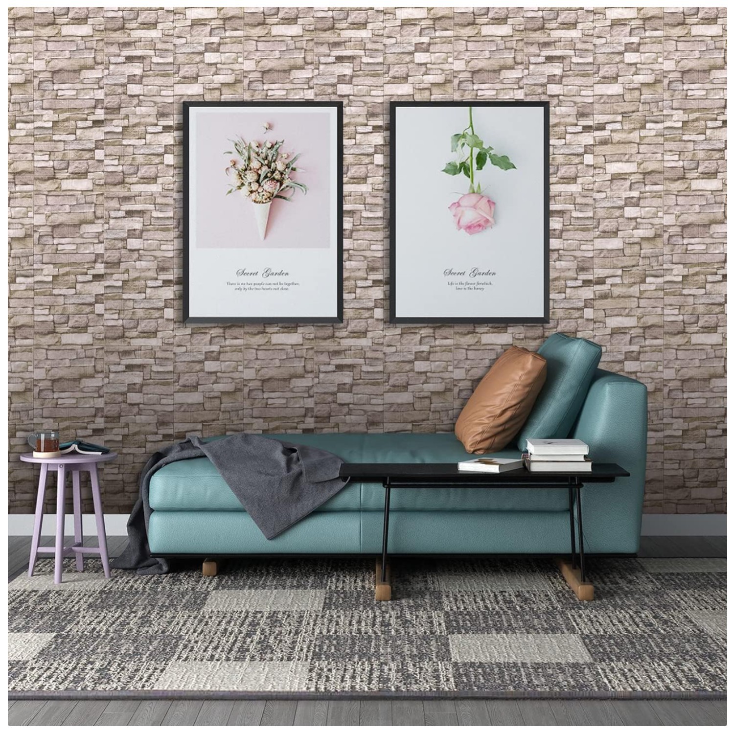 20PCS Faux Stone Wall Panel Self-Adhesive Wallpaper