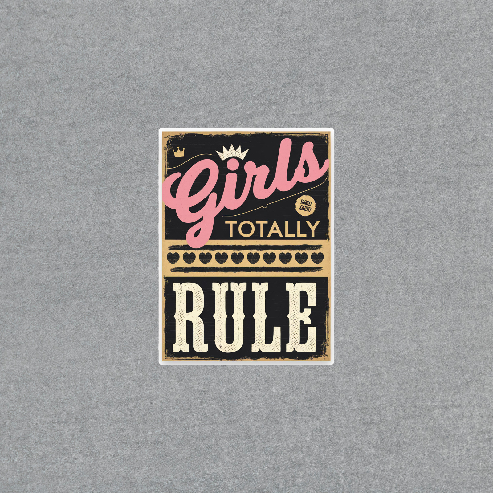 Girls Totally Rule Retro Sticker – Girly Pink & Black Vintage Vibe Decal #3314