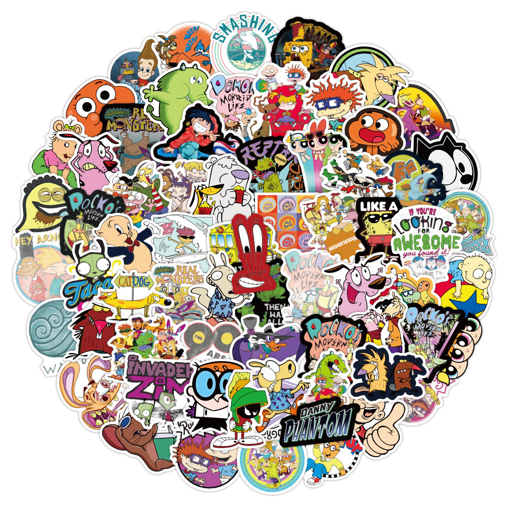100Pcs 90s Cartoon Sticker for Adults Teens Girls Scrapbooking Water Bottles