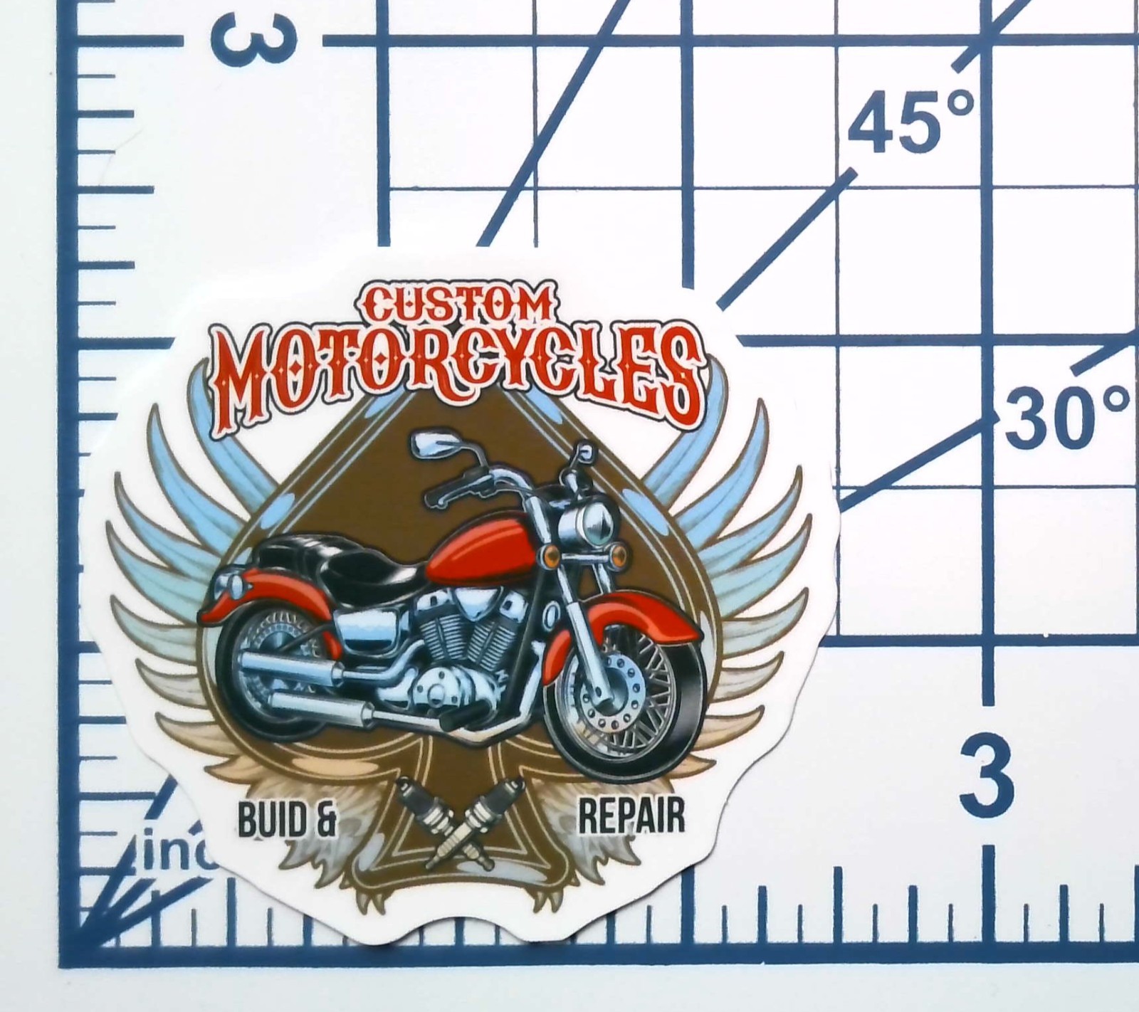 Custom Motorcycles Vinyl Sticker Die Cut Build Repair Bike Shop Wings Journal