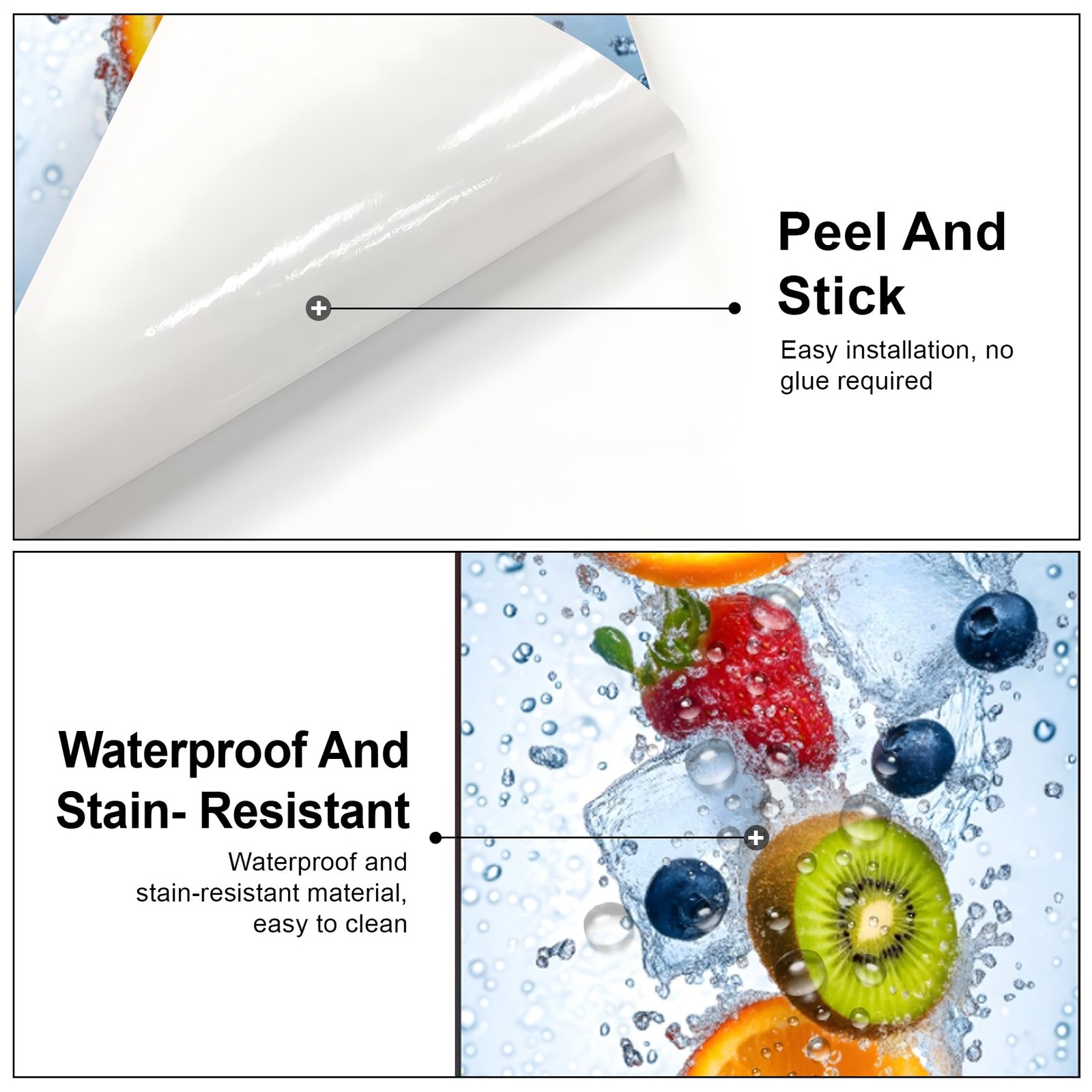 -Adhesive Vinyl Refrigerator Stickers Peel and Stick Removable Wallpaper for …