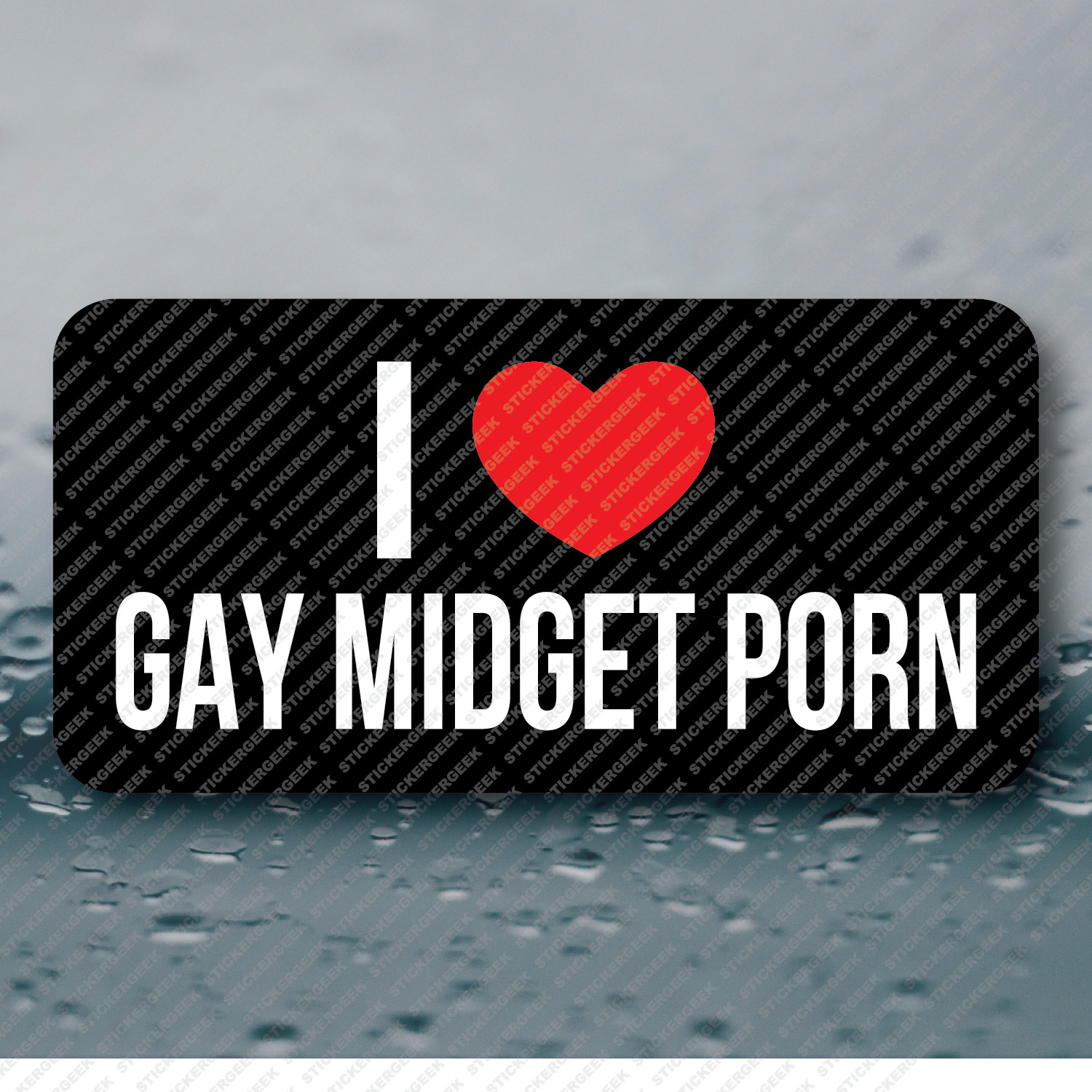 I LOVE HEART GAY MIDGET PORN v2 Gag Joke Prank Funny Hard Hat Helmet Sticker